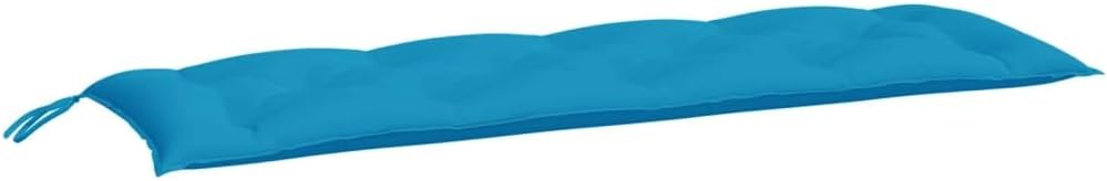vidaXL Light Blue Garden Bench Cushion - 59.1"x19.7"x2.8" Water- Oxford Fabric, Comfortable Hollow Fiber Filling, Non-Slip Rope Design