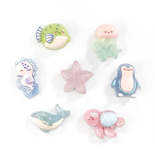 7 imanes decorativos para refrigerador en forma de animales marinos
