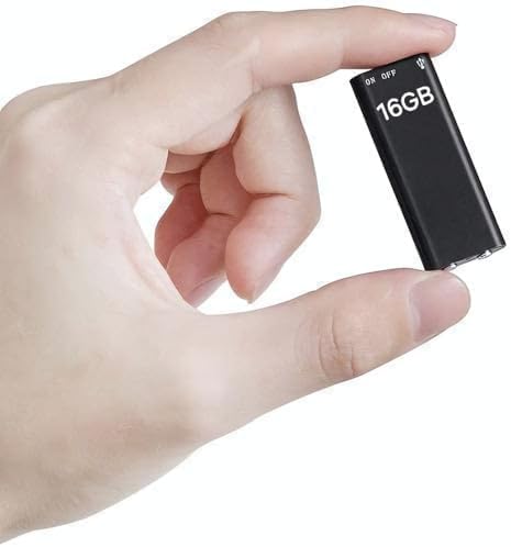 Digital Mini Voice Recorders -Small Hidden Spy Super Long Storage Capacity 16 GB | Date & Time Stamp | Easy to Use | Crystal Clear Sound Digital Recording Mp3 Player (Black)