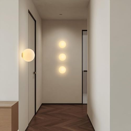 Aplique de pared de globo blanco moderno con vidrio esmerilado mini 7