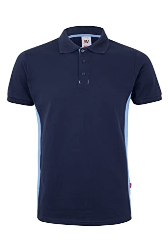 VELILLA - Polo Bicolore Manica Corta 180 gr/m2 105504 Uomo, Blu Navy e Celeste, XL