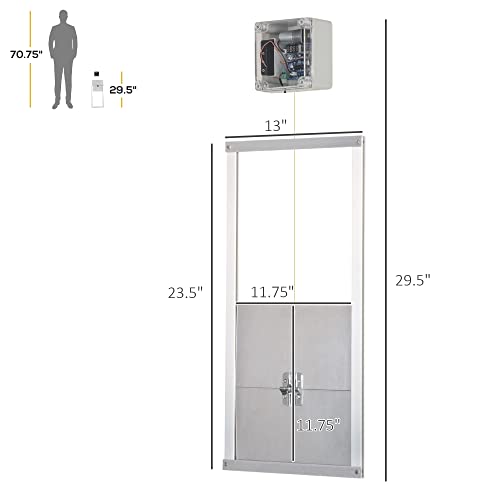 Pawhut Automatic Chicken Coop Door Opener With Timer & Light Sensor, Aluminum Weatherproof Chicken Door With 6V Dc Power Supply And Remote Controls, Silver #TOP2