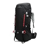 GOOPEEG Mochila de Marcha Camping Mochilas Daypacks Que Suben Del Viaje De La Escalada Montaña 80L, Mochila Camina Ripstop Excursionismo(Black)