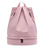 Dajingkj Mochila de natação separada seca molhada mochila de praia mochila de academia com compartimento de sapato bolsa esportiva de montanhismo e ciclismo, rosa, One Size
