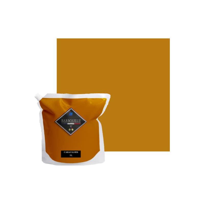 Peinture Acrylique Jaune Moutarde Caravanes - Aspect Satin - Peinture Mur, Plafond, Boiserie & Balcon - Lessivable - Séchage En 30 min - COV A+ - Fabriquée En France - 5 L - BARBOUILLE