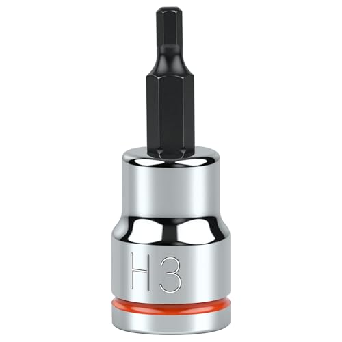 Image of 3 /8 Inch Drive Hex Bit Socket, H3 Full Polished, Premium CR-V & S2 Alloy Steel Head Made for Auto /Mechanical