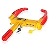 Flexzion Wheel Lock Clamp Anti-Theft Towing Parking Boot Tire Claw Heavy Duty Adjustable for Auto Car Rv Truck Boat Trailer Automotive Golf Carts with Two Keys in Red & Yellow #1