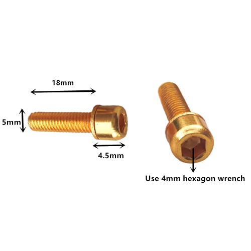 Swensenlin 12 Pieces M5*18Mm Bike Fixed Stem Bolts Alloy Bike Stem Bolts Stem Steel Bolts For Bicycle Disc Brake Caliper Handlebar Stem Rear Rack Water Bottle Cage Holder (Blue And Golden) #TOP1