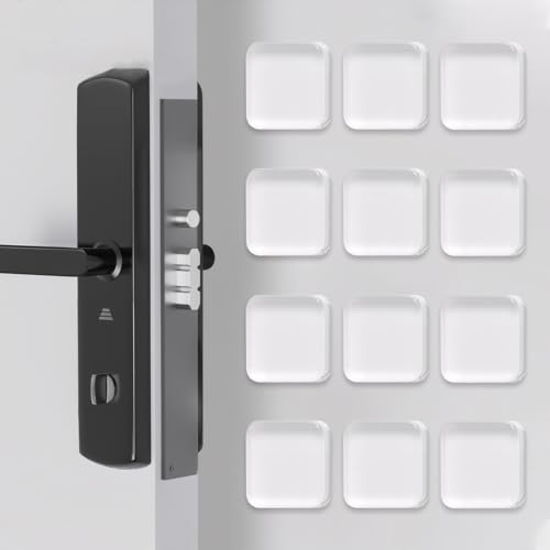 12 Pezzi Fermaporta Maniglia,Paracolpi Autoadesivi,4 Cm Fermaporta Da Parete Trasparenti Piazza in Gomma,Proteggi Maniglia Porta per Porte, Armadietti, Cassetti,Pareti, Pavimento