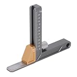 Hyuduo Höhenmesser, Verstellbares Höhen- und Tiefenmessgerät aus Aluminiumlegierung mit Klaren Zollskalen für die Höhenmessung von Holzbearbeitungsfräsern und den Schrankbau