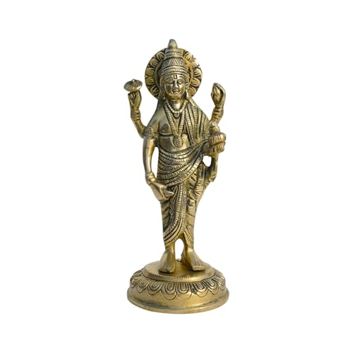 Image of Brass Dhanvantri Statue /Idol for Vastu Shastra and Feng Shui Remedies for Home Decor Statue /SHOWPEICE Product Decorative Items /VASTU Remedy, 7 x 7 Cm