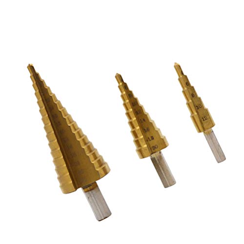 ULTECHVO 3 peças de ponta de cone de passo de aço de alta velocidade, cabo triangular métrico de tit