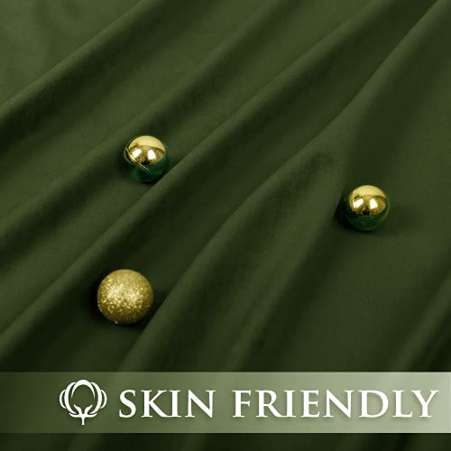 PONY DANCE Olive Green Velvet Curtains - Image 4
