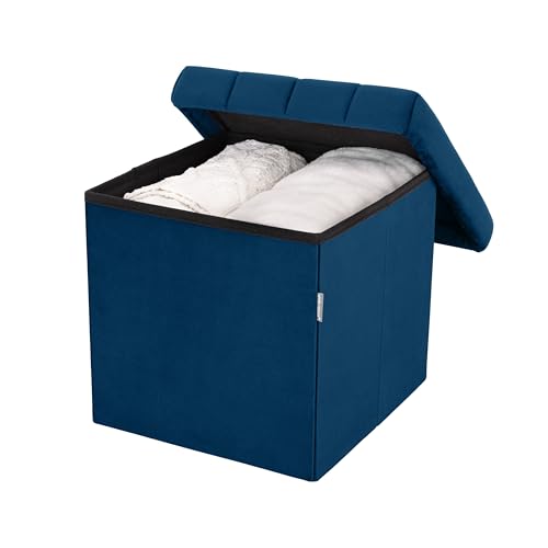 image for Seville Classics Cushioned Fabric Ottoman Hidden Storage Chest Footres