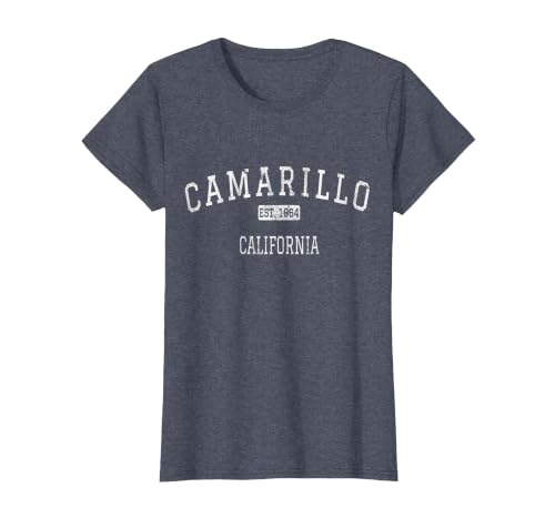 Camarillo California CA Vintage T-Shirt, Women, Heather Blue, Small