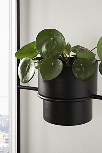 Kate And Laurel Ascher Modern 3-Pot Vertical Planter, 13 X 9 X 36, Black, Decorative Hanging Wall Planter #TOP3