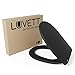 Produktbild LUVETT® WC-Sitz mit Absenkautomatik C100 oval universell, Toilettendeckel mit 3 Edelstahl Montagelösungen, Klodeckel abnehmbar, Farbe:Matt Schwarz