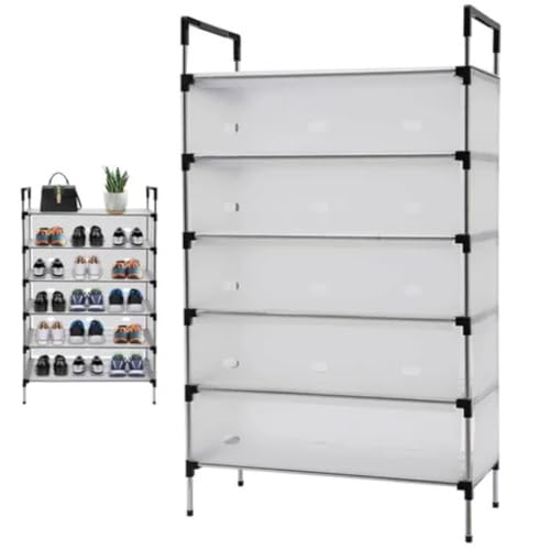 Sapateira Organizadora Vertical Fechada 5 Andares, Prateleira para Hall de Entrada, Closet, Sala, Quarto e Dormitório, Montagem Rápida