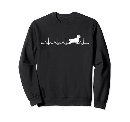 Heartbeat EKG Pulse Yorkshire Terrier Short Cut Mom Sweatshirt