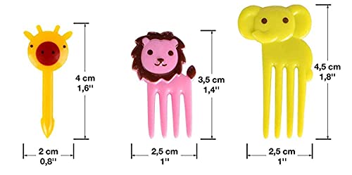 Yangcan0507 50 Pcs Food Fruit Fork Picks for Kids Cute Animals Bento Box Decor ForksCake Little Forks Dessert Forks Mini Cartoon Toothpick for Cake Dessert Pastry Party Supply