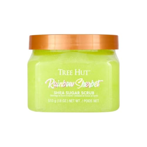 Tree Hut Rainbow Sherbert Shea Sugar Scrub, 510 g, scrub ultra idratante ed esfoliante per la cura del corpo essenziale e nutriente