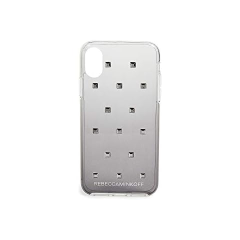 Rebecca Minkoff Apple iPhone X/XS Hey, Stud Case Gunmetal Pyramid Studs & Black Ombre Cover