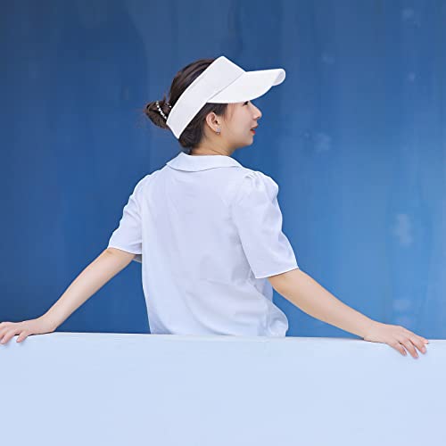 jerbro Unisex Visoren Cap Sonne Hut Golf Tenniskappe mit Sonnenblende Baseball Kappe Baseballmütze Einstellbar Visor Sommer Schirmmütze für Damen Herren (Weiß)