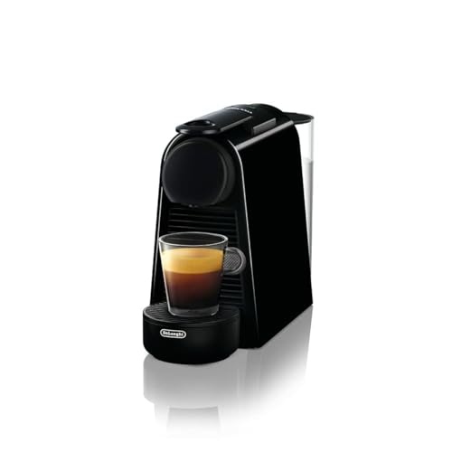 Nespresso De'Longhi EN 85.B Essenza Mini Kaffeekapselmaschine,Welcome Set mit Kapseln in unterschiedlichen Geschmacksrichtungen 19 bar Pumpendruck,Platzsparend,1370W,0.6 L,32.5 x 11 x 20.5 cm,Schwarz