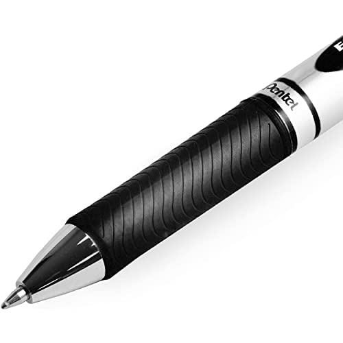 Pentel EnerGel XM BL77 – einziehbarer Flüssiggelschreiber – 0,7 mm – 54 % recycelt – Schwarz, Blau, Rot, Grün und Violett – 5 Stück