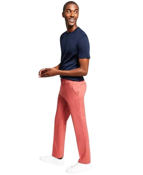 Tommy Hilfiger Mens Modern fit Dress Pants Pants 42/30 Red Solid Stretch2