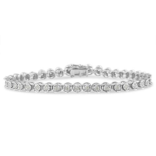 Original Classics .925 Sterling Silver 1.0 Cttw Diamond Miracle-Set 7" Link Bracelet (I-J Color, I3 Clarity) #TOP13