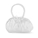 First Communion White Satin Embroided Deluxe Snap Purse with Padded Handles, 9 Inch
