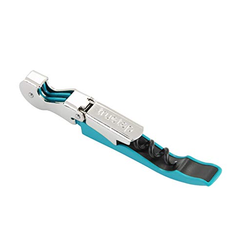True Truetap Teal Double Hinged Waiter’s Corkscrew, Stainless Steel Wine Key With Foil Cutter #TOP4