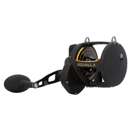 PENN Squall II Lever Drag Fishing Reel, Size 60, Graphite Body and Sideplates, Stainless Steel Main and Pinion Gears - Image 2