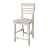 International Concepts S-3102 niedokończony stołek rzymski, 61 cm, brązowy