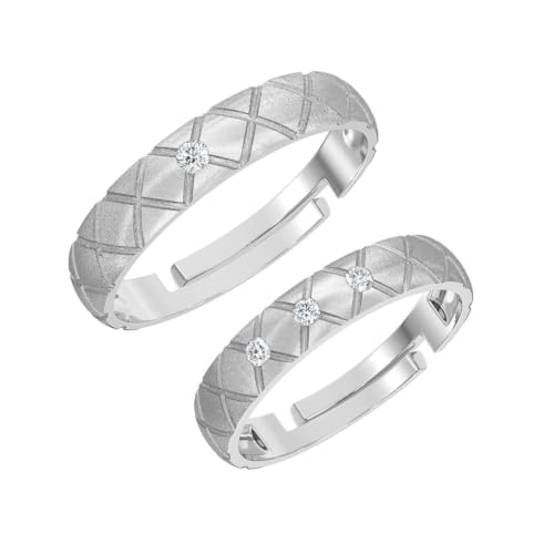 Image of Clara 925 Sterling Silver Adjustable Couple Ring for Men & Women