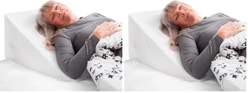 Image of DMI Bed Wedge Pillow and Triangle Wedge with Elevated Incline for Neck Pain, Headaches, Reflux, Shoulders, Back Pain, Foot Support, Knee Pain or Restless Leg Syndrome, 24x24x12 inches, (Pack of 2)