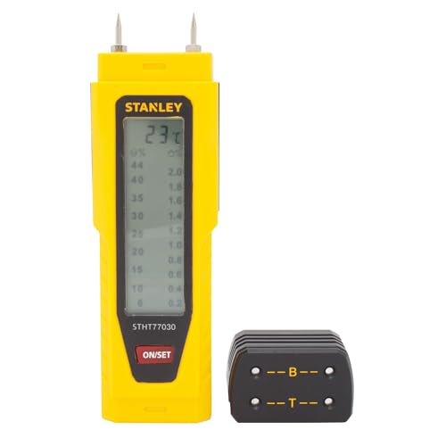 Stanley Medidor de Umidade, Ferramenta para Aplicação em Construção e Madeiras, Medidor à Pilhas, Mo