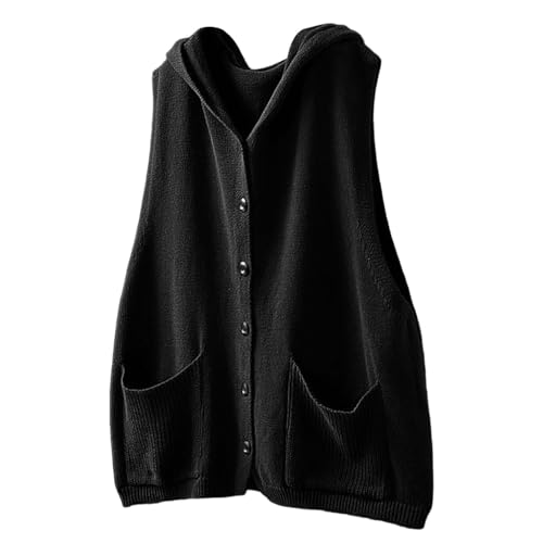 Gilet en tricot à capuche sans manches mode automne-hiver chaud