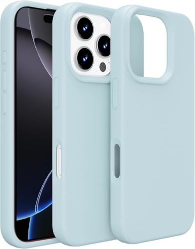 Image of AIBEX Premium Liquid Silicone Back Cover Case Compatible for iPhone 16 Pro | Shockproof, Drop and Camera Protection | Slim Phone Case, Anti-Scratch Soft Microfiber Lining - Smokey Grey