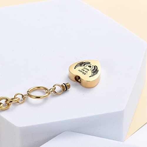 Imrsanl Always In My Heart Cremation Bracelet for Ashes Cremation Jewelry Heart Urn Ashes Bracelet with Heart Keepsake Urn Memorial Ash Jewelry (Gold) - Thumbnail 4