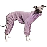 [Vailaipupy]暖かい犬用コート イタグレ専用 高領ロンパース ボア裏起毛 軽量防風 4本足ジャンプスーツ 秋 冬の散歩 アウトドアに適 サイズ自由選択 洗える プレミアム パープル系