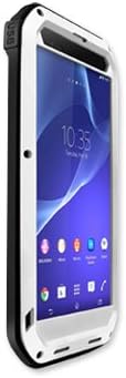 Water Resistant Series Aluminum Hard Metal Corning Gorilla Glass Shockproof Dust Proof Snow Proof Water Resistant Protective Case Cover for Sony Xperia T2 Ultra - White