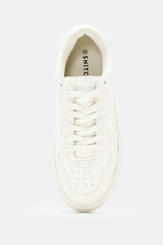 Image of SNITCH Men's Sneakers | Minimalist Solid Design | PU Synthetic Upper & TPR Outsole | Lace-Up Closure for Custom Fit | Stylish Low-Top Sneakers