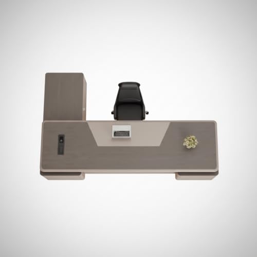 Image of Lakdi The Furniture Co Luxury Director Table with Soft Rounded Edges, Integrated LED Accent Lighting, Premium Matte Finish & Contemporary Executive Office Design - LDL-734