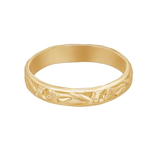 MasteRetsaM Handmade 14K Gold Filled Ring, Wedding Band Ring for Men, Women,Width: 3.5mm Thickness:1.0mm,US standard sizes:4-11.5