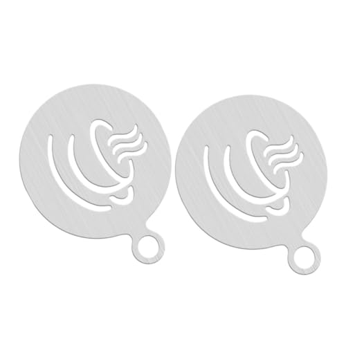 PHENOFICE Plantillas Para Café Leche Acero Inoxidable Duraderas 2piezas Para Hogar Y Cafetería