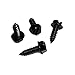 aoyutc Automotive License Plate Screws - Set of 8 Black Stainless Steel, 1/4 in x 3/4 in, Hex Slotted Head