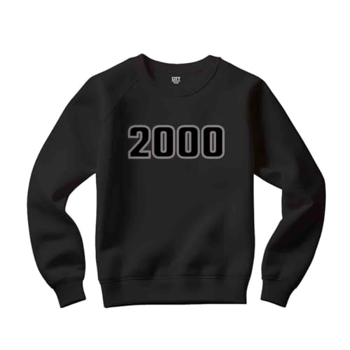 Sweatshirt 2000 Year noir unisexe pull col rond mode urbaine
