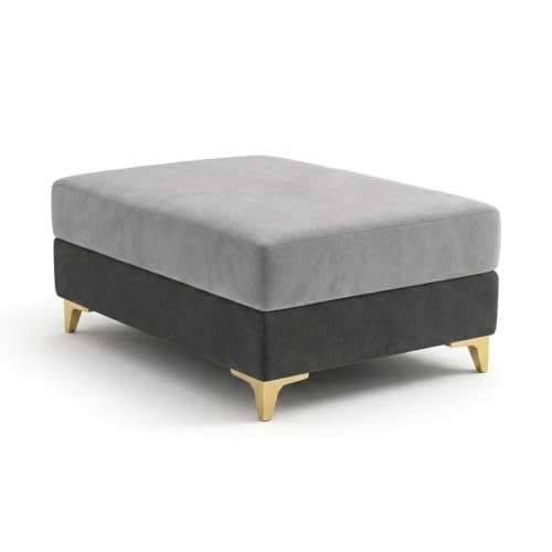 Image of CASASTYLE Signature Groovy 4-Seater L-Shape Sofa Set with Movable Ottoman | Flexible LHS /RHS Layout | Boston Fabric & Plush Cushions | 40D Foam + Zigzag Spring | 3-Yr Warranty (Dark Grey- Light Grey)